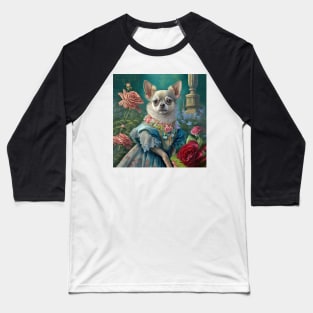 Chihuahua Dog in Blue Dress Baseball T-Shirt